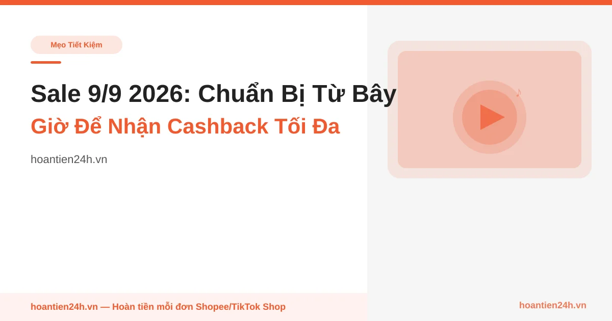 Sale 9/9 2026: Chuẩn Bị Từ Bây Giờ Để Nhận Cashback Tối Đa