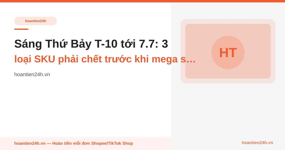 Sáng Thứ Bảy T-10 tới 7.7: 3 loại SKU phải chết trước khi mega sale mở cổng