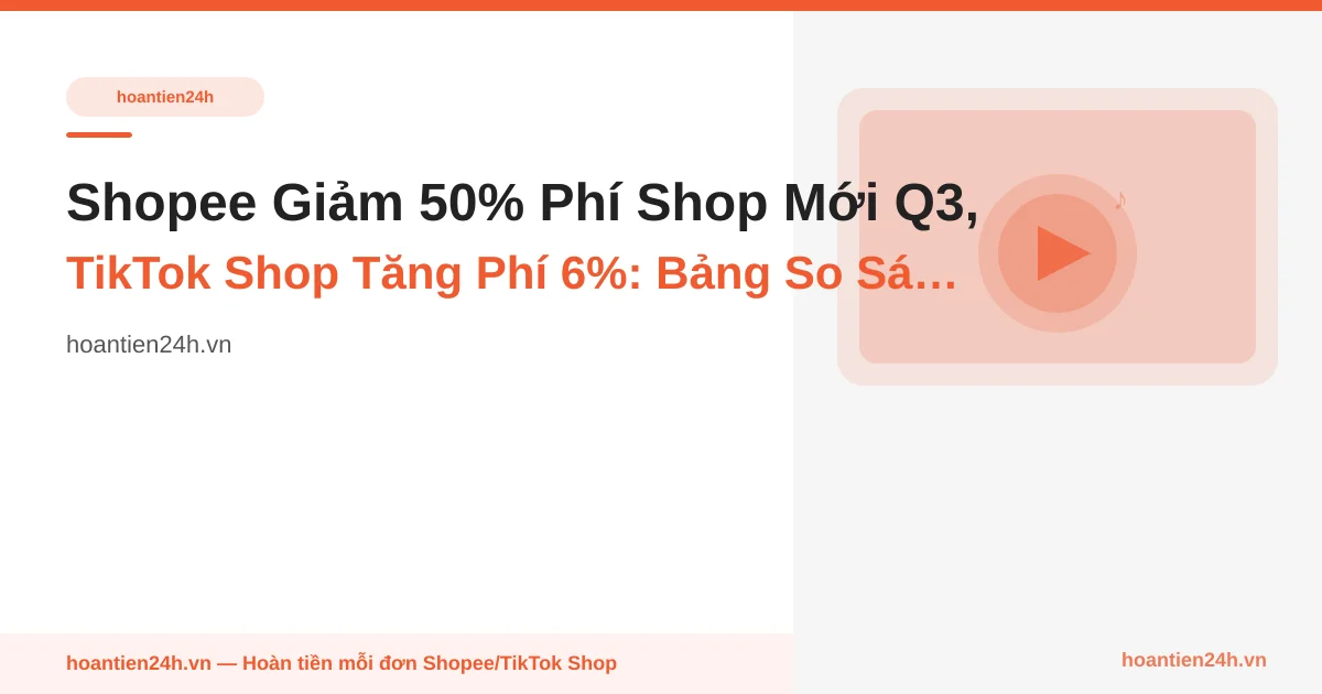 Shopee Giảm 50% Phí Shop Mới Q3, TikTok Shop Tăng Phí 6%: Bảng So Sánh Sàn Nào Mua Lợi Hơn 1/6–31/8