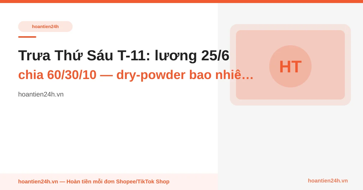 Trưa Thứ Sáu T-11: lương 25/6 chia 60/30/10 — dry-powder bao nhiêu cho 7.7?