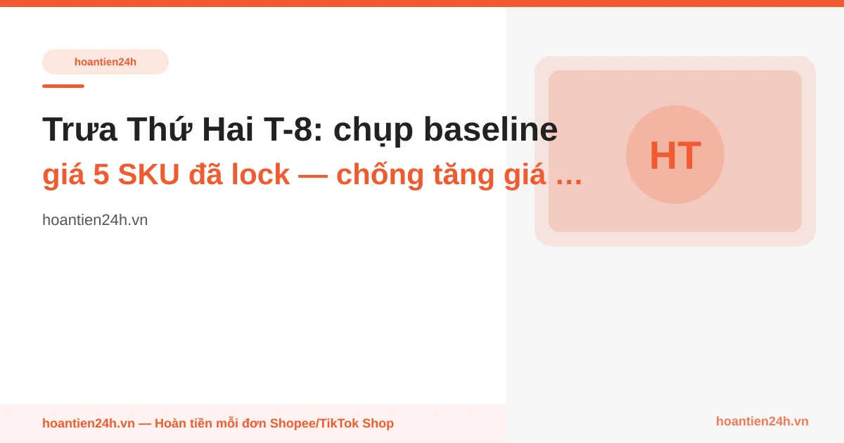 Trưa Thứ Hai T-8: chụp baseline giá 5 SKU đã lock — chống "tăng giá rồi giảm" trong flash sale 7.7