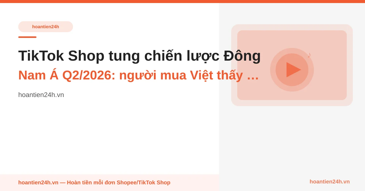 TikTok Shop tung chiến lược Đông Nam Á Q2/2026: người mua Việt thấy gì trên app từ tuần này?